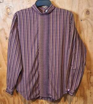 J.G. Hook Vintage Shirt Women Size 12 Cotton Plaid Purple Hues Grannycore Twee